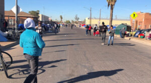This is a picture of volunteers from Life Church at South Mountain helping the homeless population downtown Phoenix