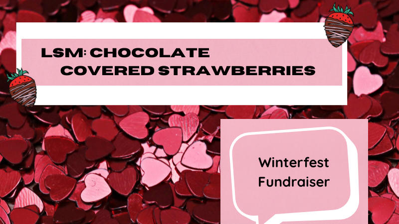 This is a poster used to advertise the Life Church at South Mountain Chocolate Covered Strawberries fundraiser event for Winterfest